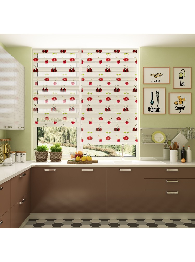 ZEBRA PERDE KİRAZ VİŞNE MODELİ
